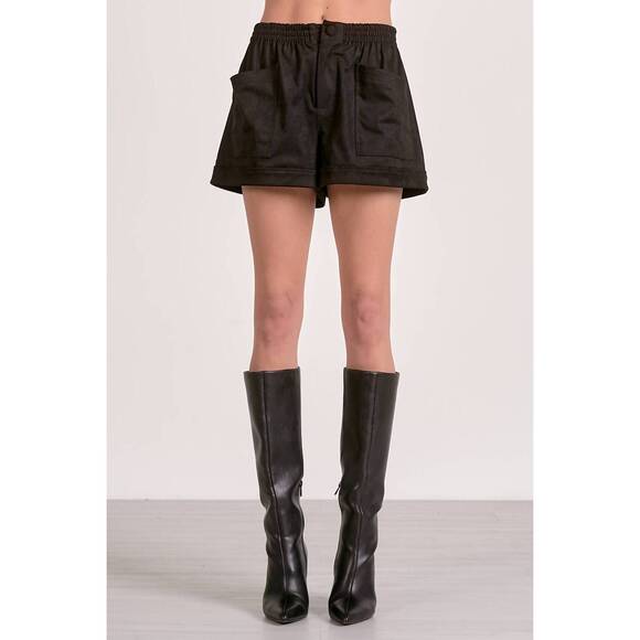 ELAN Pants - NEW ELAN faux suede shorts in black